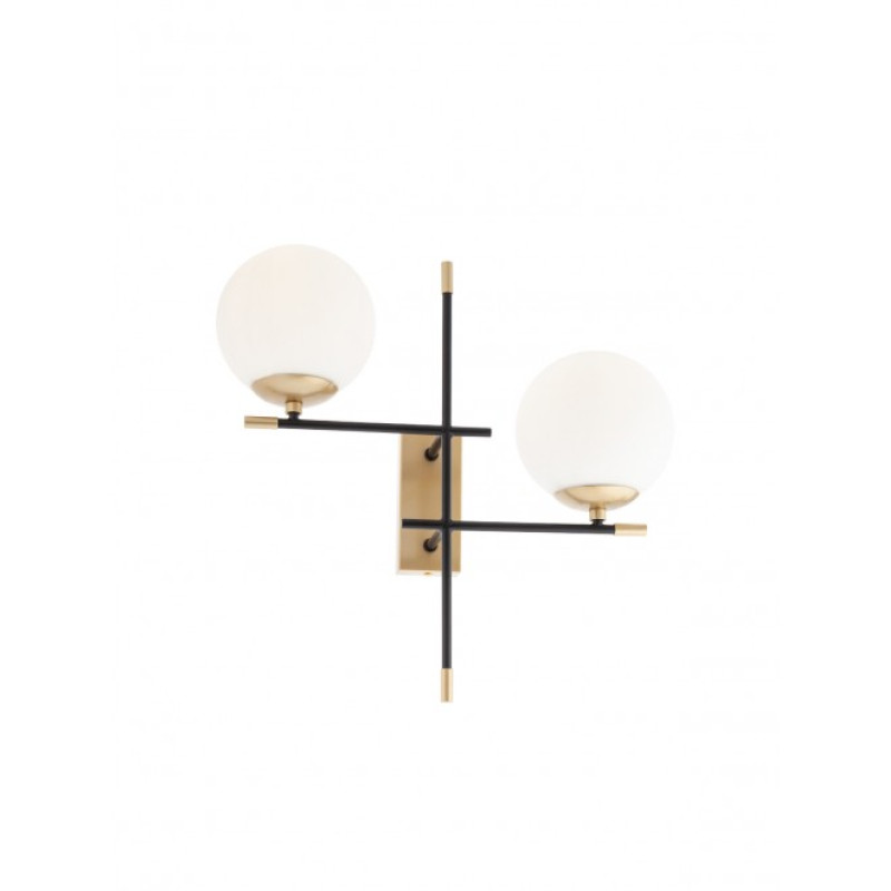 01-2947 ESSENTIAL Sienas lampa, zelts/melns, matēts stikls L440mm H430mm(bez sien. 200mm) 2xE14 SMAR