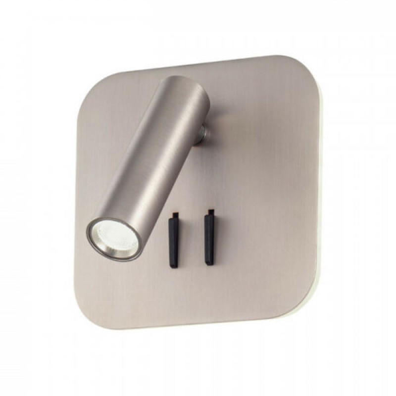 01-2978 QUDA Sienas lampa, m. niķelis ar diviem sl...