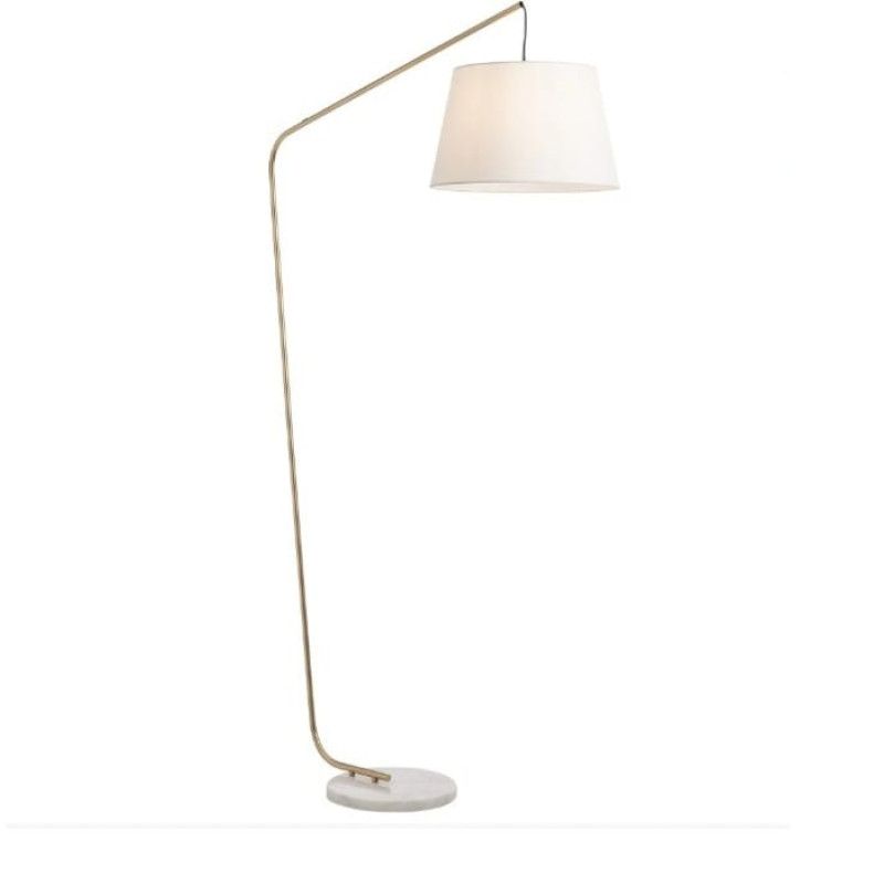 01-3077 KERMIT Stāvlampa metāls matēts zelts ,auduma bēša krāsā H1800mm(abažūrs D400mmH250) SMARTER