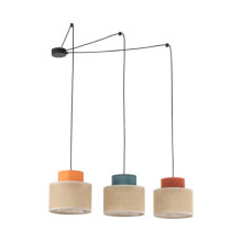 Лампа 3140 DUO JUTA черного цвета, плафоны из ткани, 3xE27, H2100 мм, TK LIGHTING