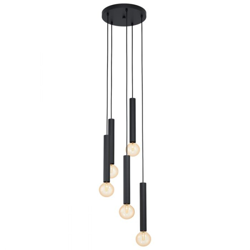 98058 CORTENOVA Lustra melna 5xE27 H1500 D350