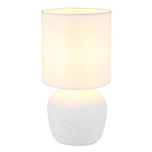 21739W MARBLE Настольная лампа, керамика, белый тканевый абажур, 1xE14 H315mm D160mm GLOBO