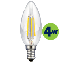 70311 (70301) Лампочка LED FILAMENT C35 4W 400lm E14 3000K 220-240V LEDURO