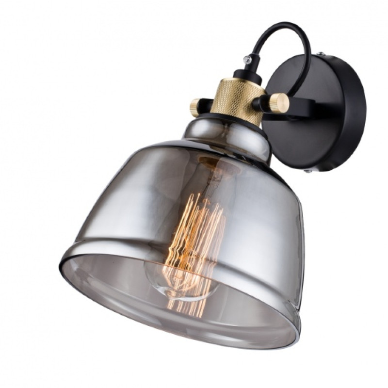 T163-01-C Bra, melns/pelēks stikls 1xE27 D200 H270 Maytoni