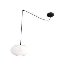 1374/1 ORIGO 1 BL OPAL, Лампа 1xE27, черная, белое стекло, D300 мм H2000 мм EMIBIG