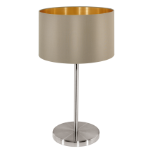 31629 MASERLO Настольная лампа, мат.хром, абажур бежево-серый 1xE27 H420 D230 EGLO