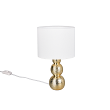 R56541079 LOVA, Настольная лампа, керамика золотистого цвета, белый абажур, 1xE27, H290 мм, D170 мм,