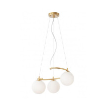 01-2715 Светильник VOLLEY, золотистый металл, белое стекло, 3xE14 D150/500 H350-1000мм IP20 Smarter