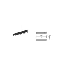 57400 LED5070 Линейный черный LED 40 Вт/30 Вт/22 Вт 5200-3000 лм 4CCT L1200мм 220-240В LEDURO