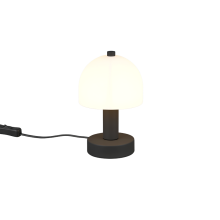 R51961032 GLENN, Лампа настольная, черный металл, белое стекло, 1xE14 В190мм Г120мм TRIO