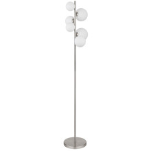 56140-6S RIHA, Stāvlampa, metāla niķeļa matēts, stikla opāls, 295x280x1550mm, 6xG9 IP20 GLOBO