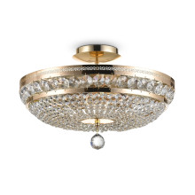 DIA700-CL-06-G Люстра Металлический каркас, отделка золотом. Кристаллы разных размеров и форм 6xE14