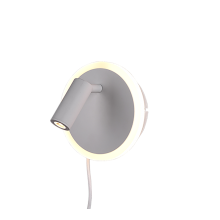 229210231 Настенный светильник со шнуром, белый, LED 5Вт 550лм + 2Вт 200лм 3000К D150мм IP20 TRIO