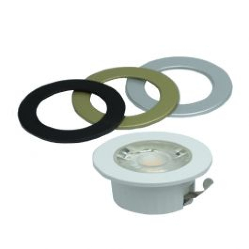 SLIM LED Iebūvējamais gaism. krāsa (balts, melns,mat.zelt, pel) 3W 240Lm. 3000K D44/35mm. H28mm IP65