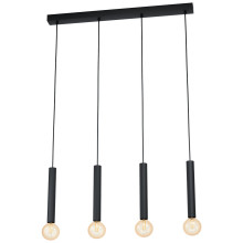 98057 CORTENOVA Люстра черная  4xE27 H1100 длина840mmx60mm
