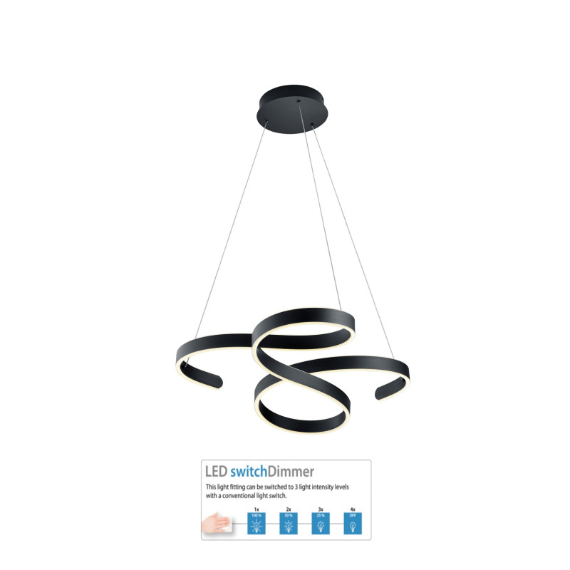 371310142 Lustra, melna 3-STEP DIM LED 52W 6500lm ...