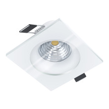 98239 Светильник встраиваемый, белый  LED 6W 380lm 3000K 88x88mm CUT68mm H52mm IP44 DIM EGLO
