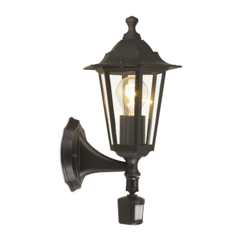 22469 LATERNA 4 Sienas lampa ar sensoru,melna 8m 1...