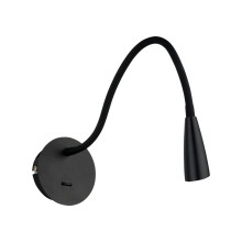 WB88779-BK  Бра с выключателем, черный цвет LED 3W 120lm 3000K H480 D100 ITALUX