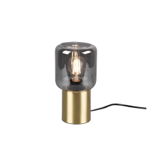 R50591008 NICO Настольная лампа металл матовое золото, стекло дымчатого цвета 1x E27 H240mm D130mm T