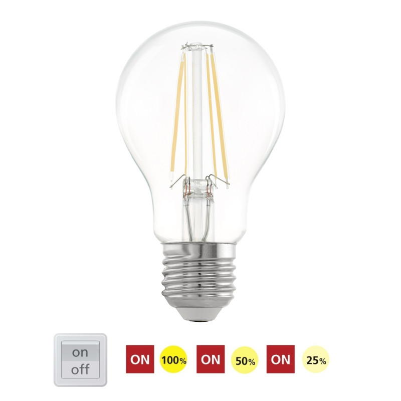 Spuldze LED 6W 3-STEP DIMM A60 Filament E27 806lum 2700K