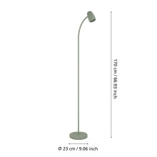 902173 CARLO Напольный светильник гибкий, зеленый металл 1x E14 H1700mm D230mm EGLO