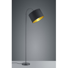 408290179 HOSTEL Торшер черный металл, тканевый абажур черный/золотой 1xE27 В1560мм Г350мм TRIO