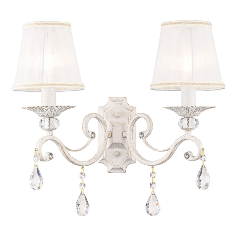 ARM247-02-G Sienas lampa, balts ar zeltu/balts aba...
