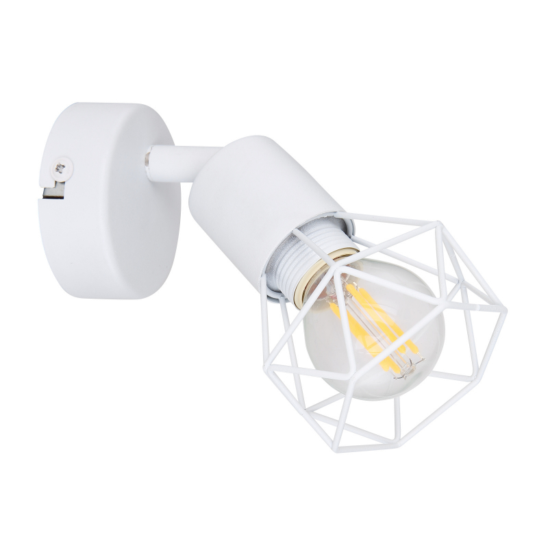 54802W-1 Sienas lampa, balta/metāls 1xE14 D80mm H1...