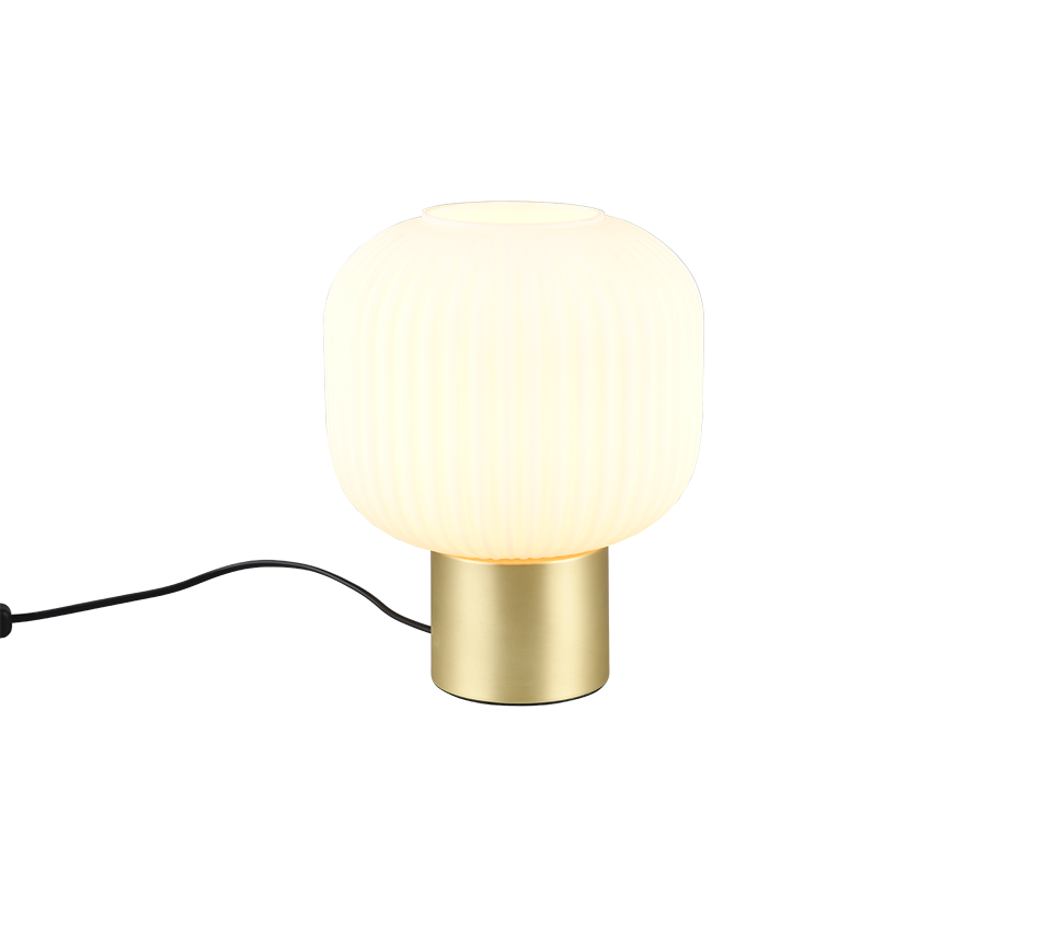 519800108 DIVA, настольная лампа, матовое золото, матовый белый стеклянный купол 1xE27 H259 мм D200