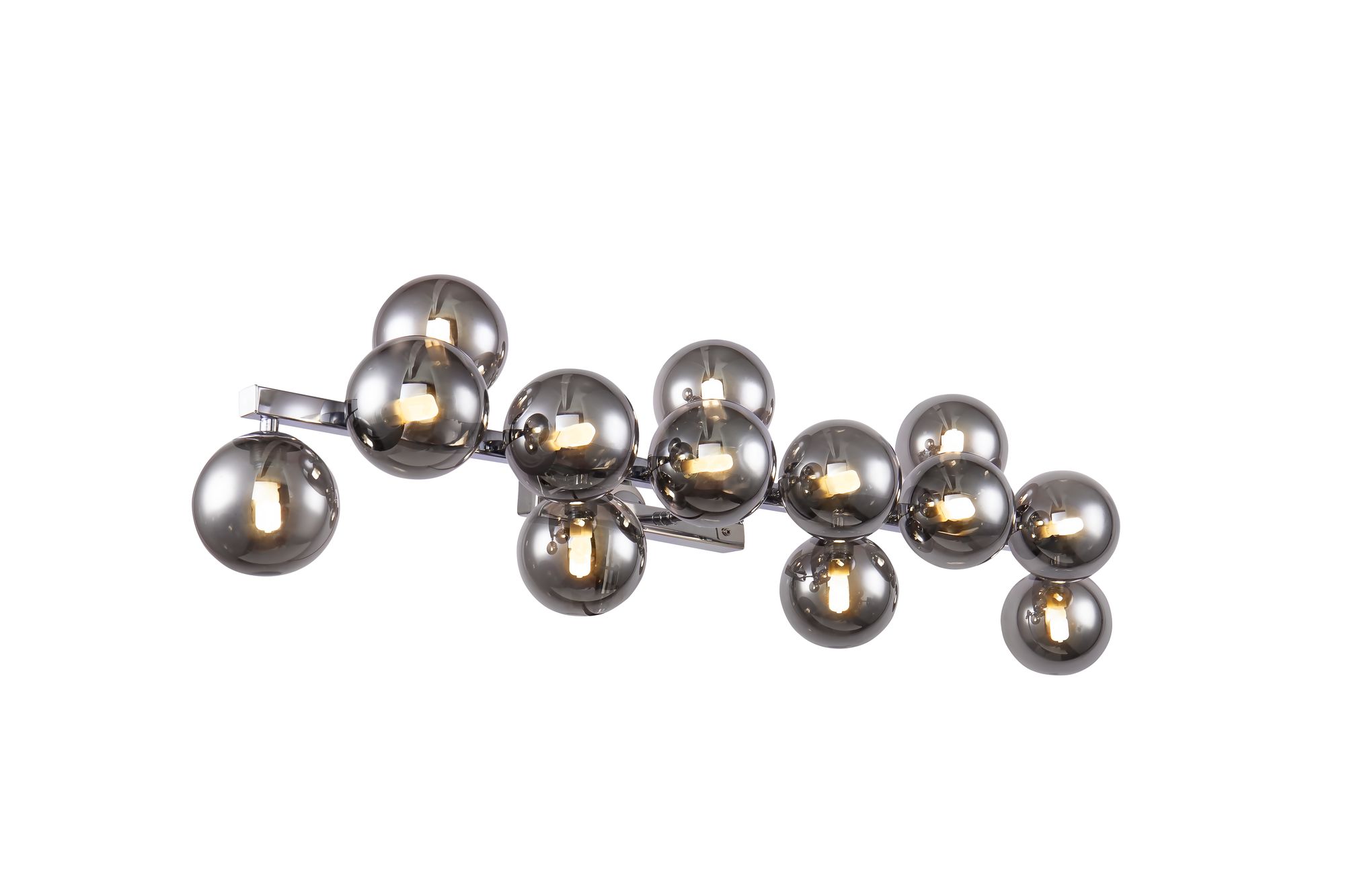 MOD547WL-13CH Бра хром, стекло дымчатое 13xG9 H220 L950