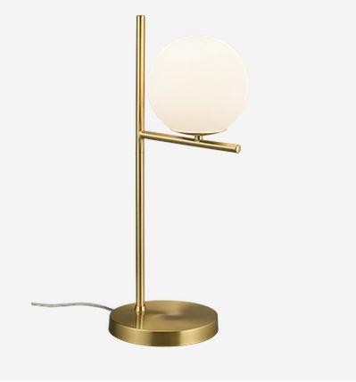 502000108 Galda lampa, mat.zelts/ balts stikls 1xE...