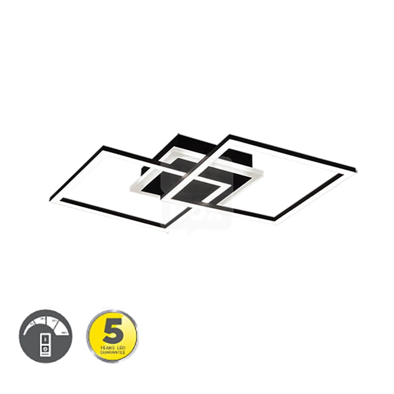 R62793132 Светильник потолочный, чёрный LED 25W 2600lm 3000K 3-STEP DIM H70  410x410x570mm