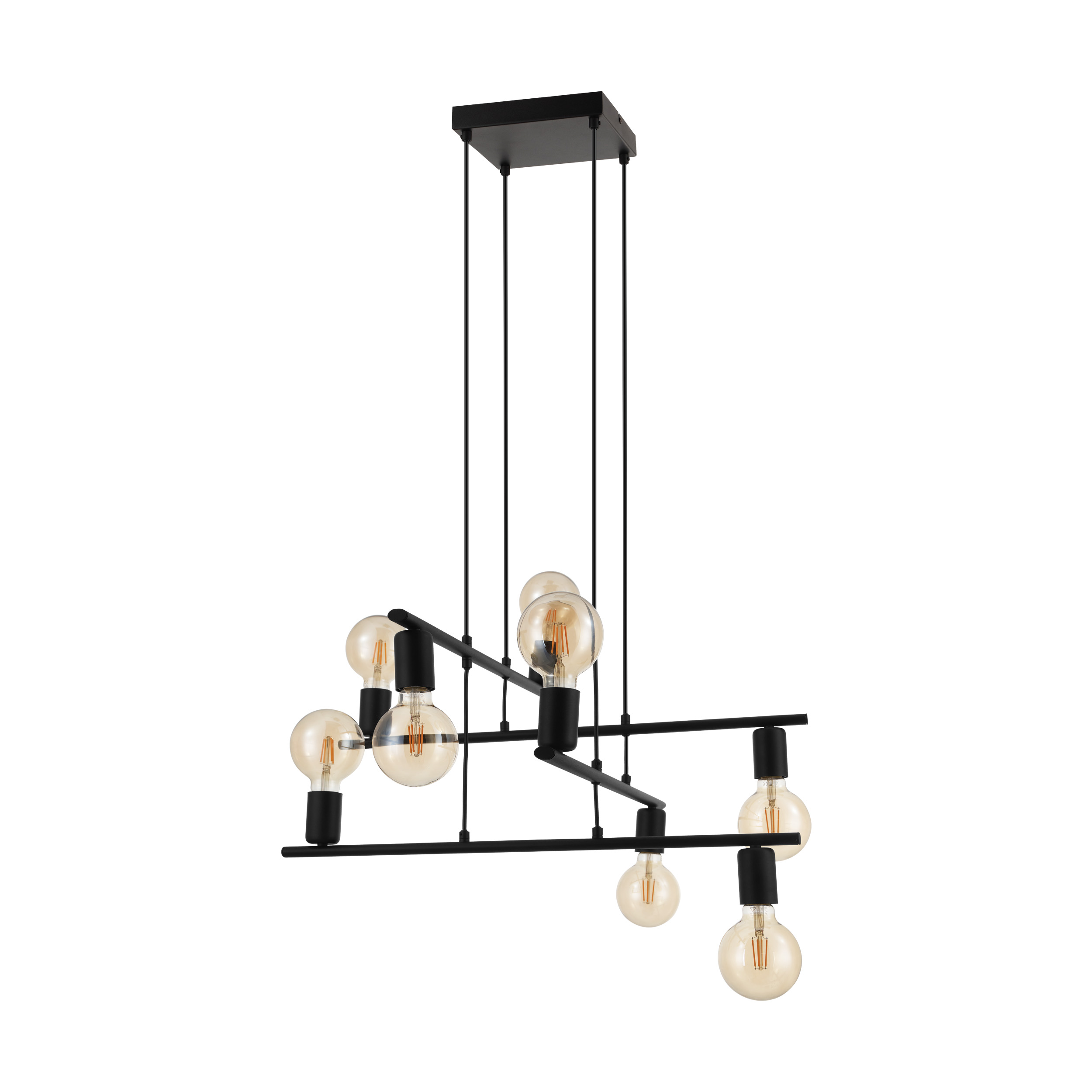 98909 MEZZANA Lustra melna 8xE27 D650 H60-1100mm E...