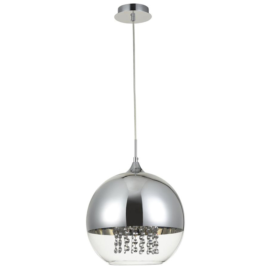 P140-PL-110-1-N FERMI Люстра, хром, прозрачное стекло/хром/хрусталь 1x E27 D200 H180-960 Maytoni