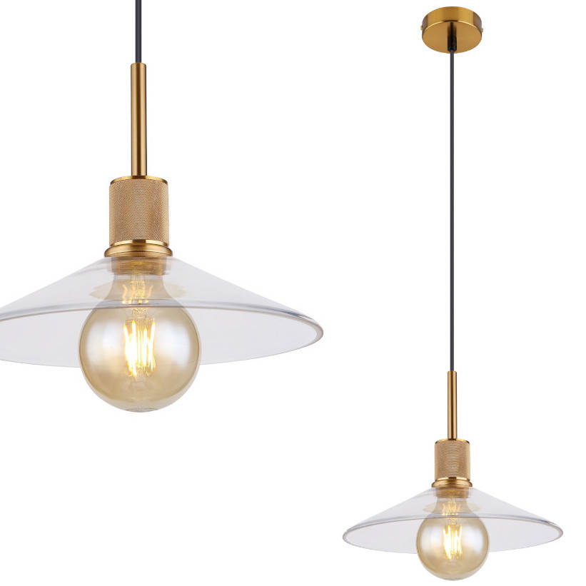 15461H ADARA Люстра , матовая бронза с прозрачным стеклом, 1xE27, высота 1200 мм, D225мм, GLOBO