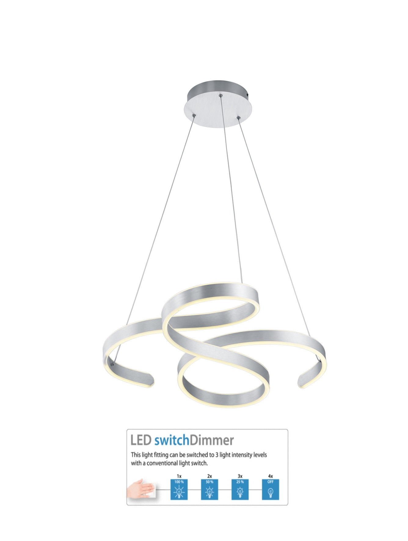 371310105 Lustra, niķielis 3-STEP DIM LED 52W 6500...